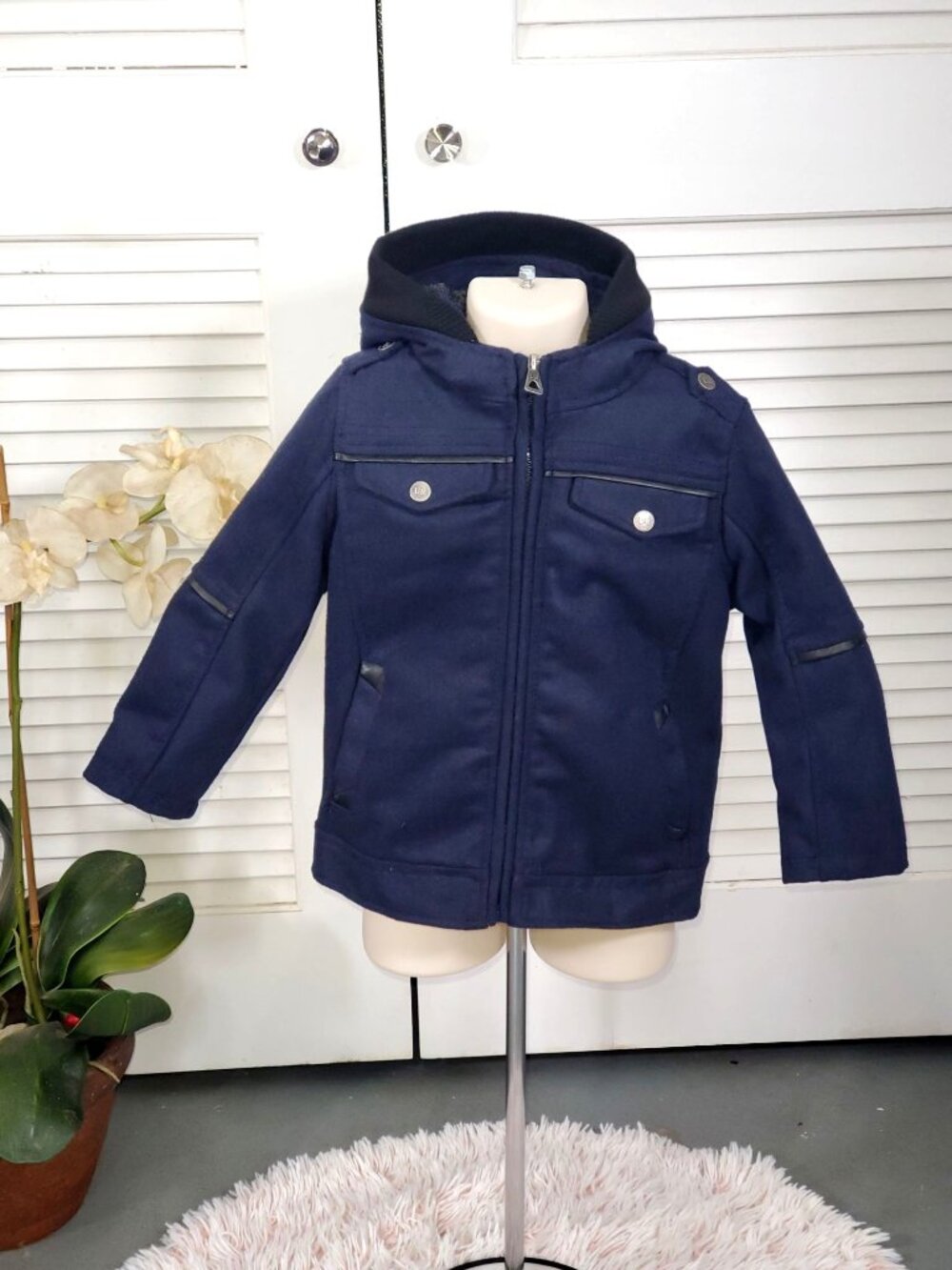 NWT Urban Republic Baby's Navy BlueWool Winter Jacket Size 12 M 1066 - Picture 1 of 13